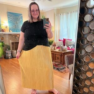 Anthropologie 24W Maeve Domi Gold Midi Skirt
